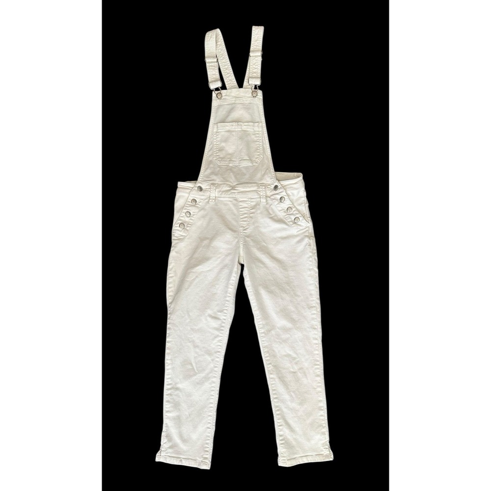 BEBE White Denim Overalls Size 26 Ankle Length Cowgirl Country Y2K Festival